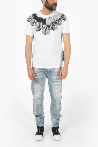 T-shirt con teschio Glitter