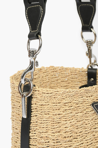 Rafia Bucket bag with Leather Details