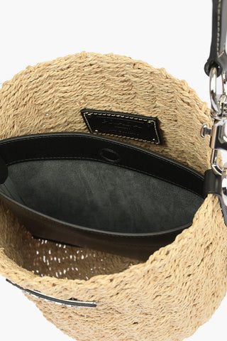 Rafia Bucket bag with Leather Details