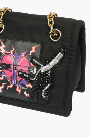 UNIVERSAL Borsa a Tracolla in Tessuto con Strass
