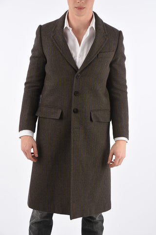 virgin wool slim fit coat