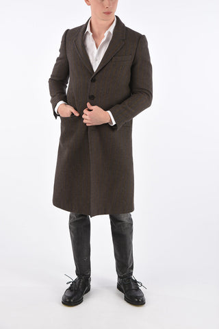 virgin wool slim fit coat