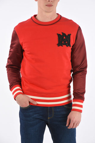 Contrasting Sleeve Crewneck Sweatshirt