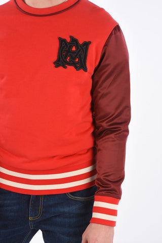 Contrasting Sleeve Crewneck Sweatshirt