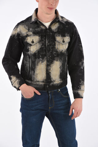 Giubbotto in Denim Tie Dye con Ricamo