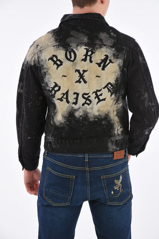 Giubbotto in Denim Tie Dye con Ricamo