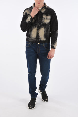 Giubbotto in Denim Tie Dye con Ricamo