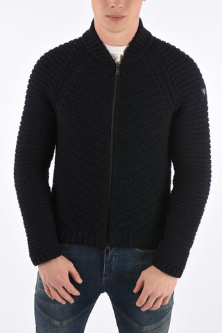 ARMANI JEANS Maglia A Trecce con Zip Frontale