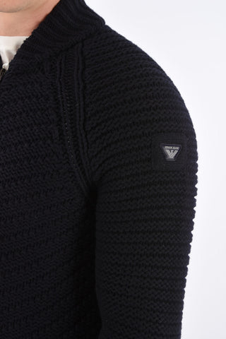 ARMANI JEANS Maglia A Trecce con Zip Frontale
