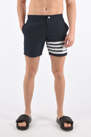 Costume da Bagno Boxer con Dettagli a Righe