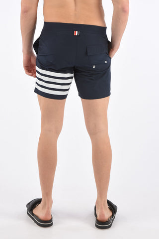 Costume da Bagno Boxer con Dettagli a Righe