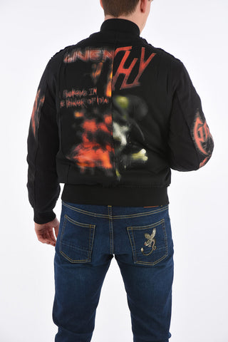 Bomber in Cotone Imbottito con Stampa
