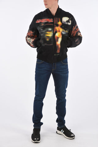 Bomber in Cotone Imbottito con Stampa