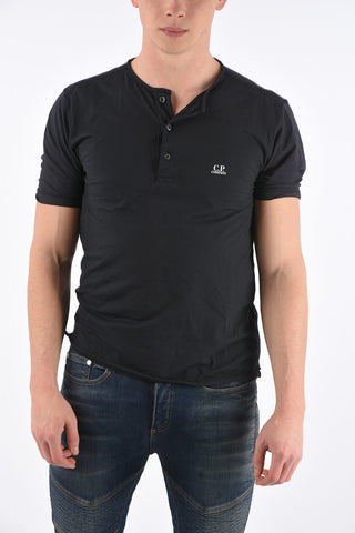 Printed Logo Henley T-Shirt