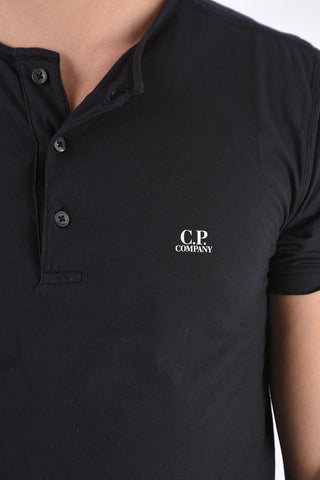 Printed Logo Henley T-Shirt