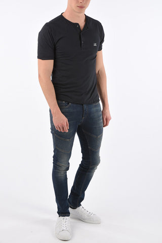 Printed Logo Henley T-Shirt