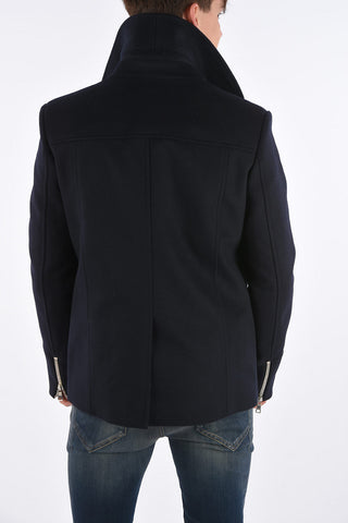 full zip double breasted peacot