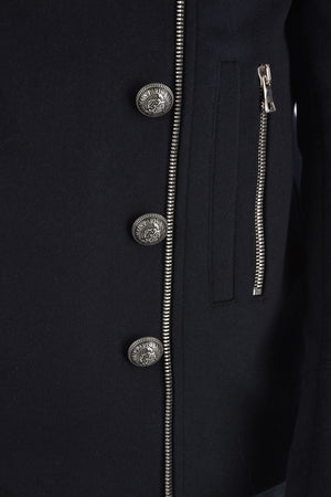 full zip double breasted peacot