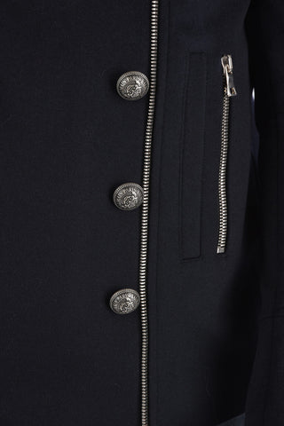 full zip double breasted peacot