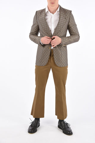 Embroidered Logo Single Breasted Blazer