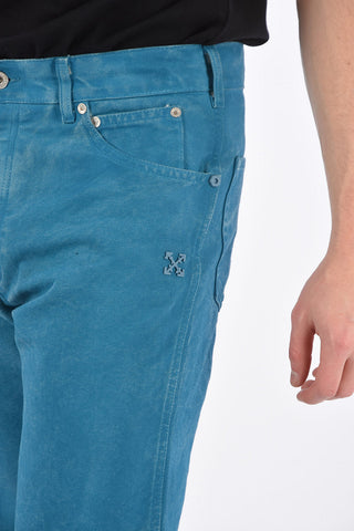 Jeans Straight Fit Effetto Vintage 20cm