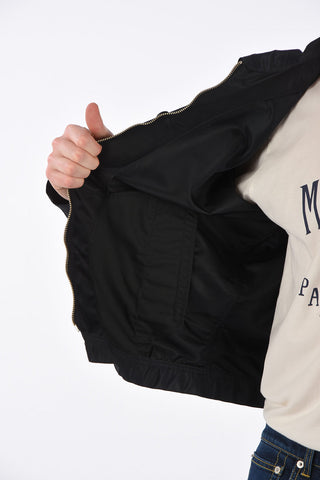 Cropped Jacket with Printed Logo