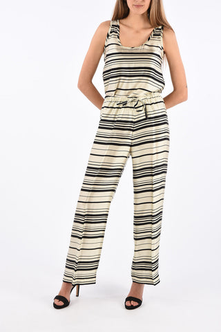 bayadere striped PUVIS BIS drawstring waist palazzo  pants