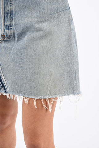 LEVIS denim High waist mini Skirt with Frayed Hem
