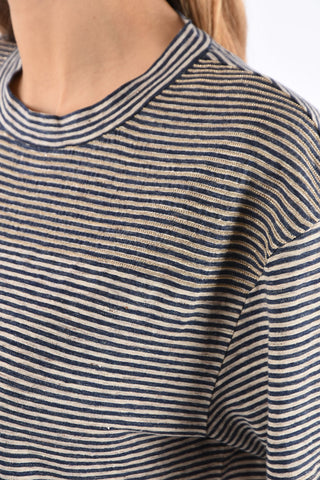t-shirt awning striped con strass