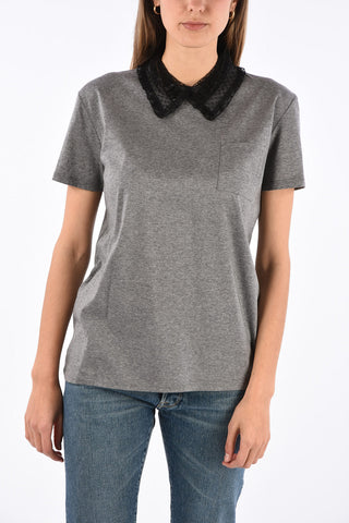 Polo neck lace t-shirt