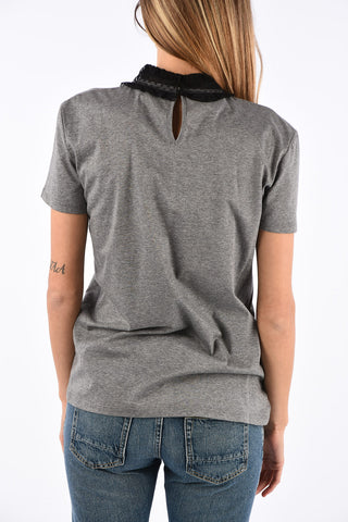 Polo neck lace t-shirt