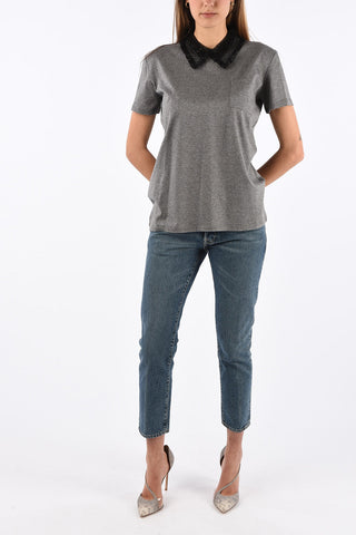 Polo neck lace t-shirt
