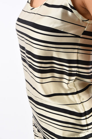 Silk Blend bayadere striped top