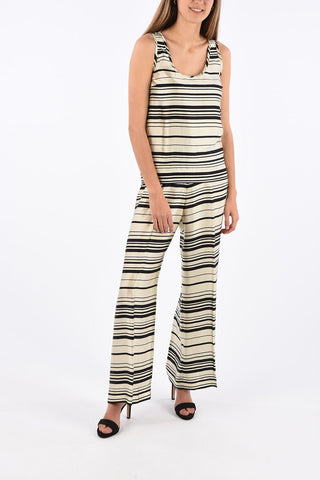 Silk Blend bayadere striped top
