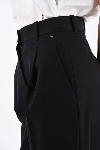 single pleat cuffed hem trousers