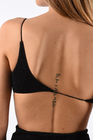 Bikini Monospalla a Vita Alta in Lurex