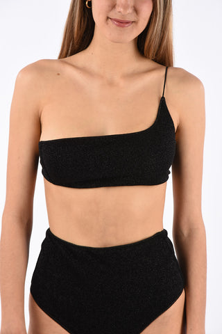 Bikini Monospalla a Vita Alta in Lurex