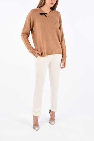 v-neck sweater with Bow