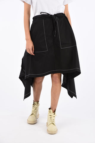 Mid-rise waist asymmetrical skirt