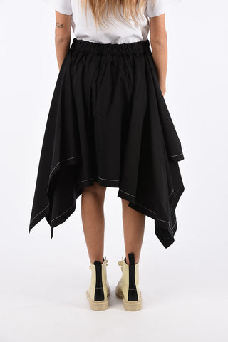 Mid-rise waist asymmetrical skirt