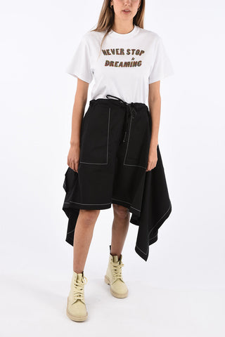 Mid-rise waist asymmetrical skirt