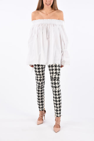 houndstooth pants with ankle zip