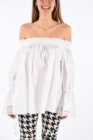 blusa Scollo a Barca con Manica sangallo