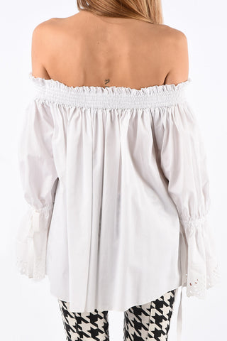 blusa Scollo a Barca con Manica sangallo