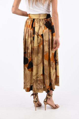 abstract print SITA flared skirt
