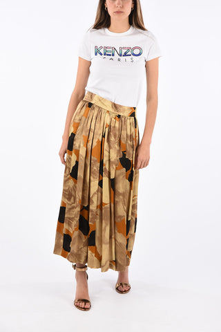abstract print SITA flared skirt