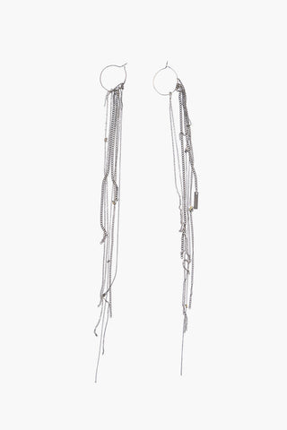 Silver Earrings with Multi Chain Pendant