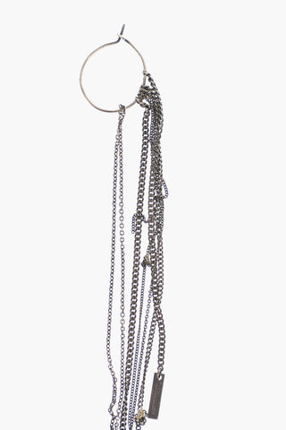 Silver Earrings with Multi Chain Pendant