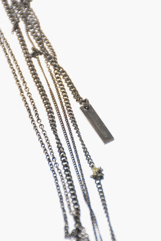 Silver Earrings with Multi Chain Pendant