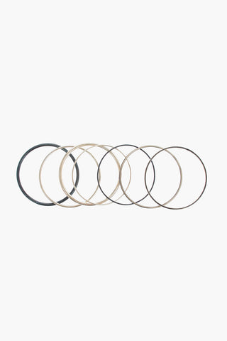 Silver 7 Bangle Bracelets Set